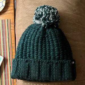 Women’s North Face dark green winter hat